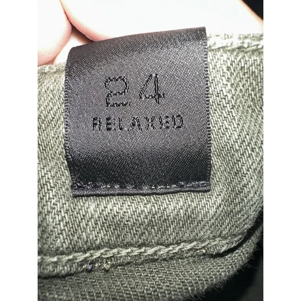 Vince Jeans Women’s Size 24 Green Lightly Distressed Skinny Fit Light Fading - Picture 4 of 12